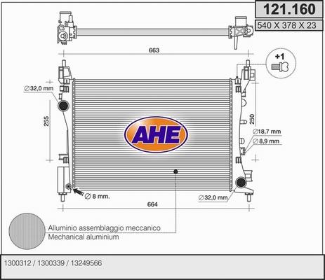 AHE 121.160 - Radiatore, Raffreddamento motore autozon.pro