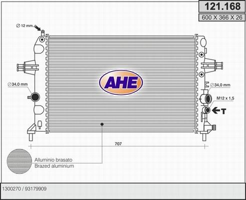 AHE 121.168 - Radiatore, Raffreddamento motore autozon.pro