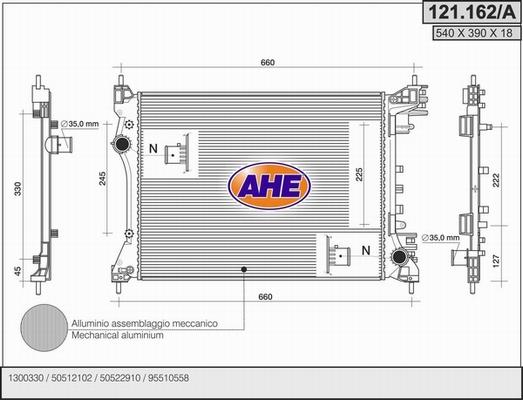 AHE 121.162/A - Radiatore, Raffreddamento motore autozon.pro