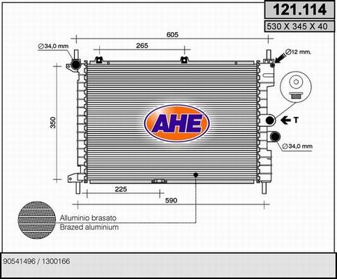 AHE 121.114 - Radiatore, Raffreddamento motore autozon.pro