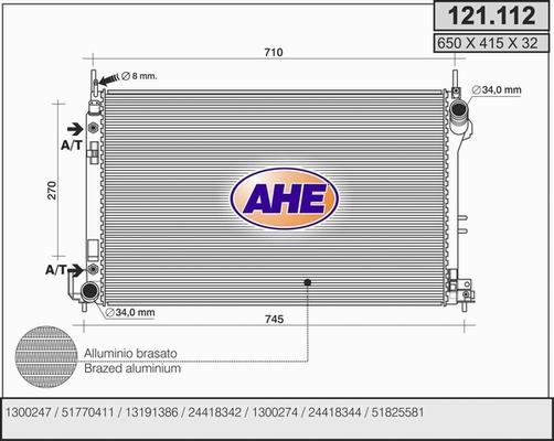 AHE 121.112 - Radiatore, Raffreddamento motore autozon.pro