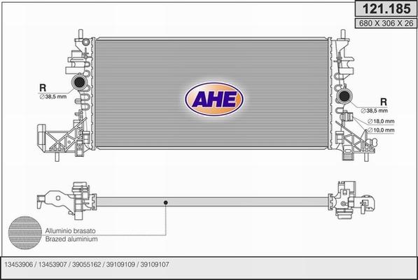 AHE 121.185 - Radiatore, Raffreddamento motore autozon.pro