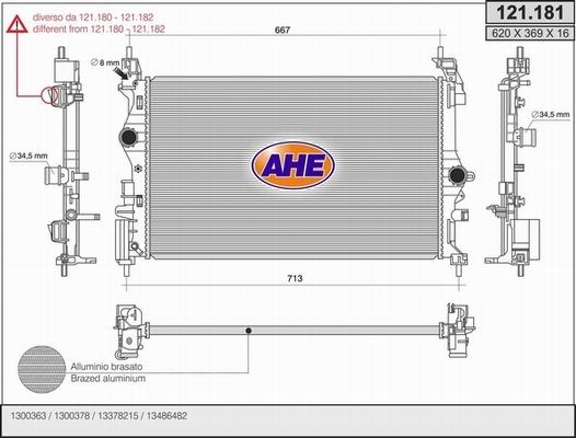 AHE 121.181 - Radiatore, Raffreddamento motore autozon.pro