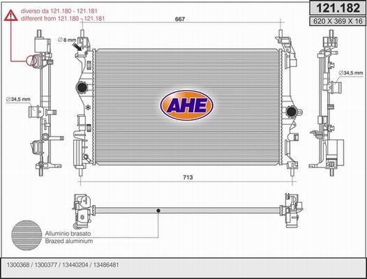 AHE 121.182 - Radiatore, Raffreddamento motore autozon.pro