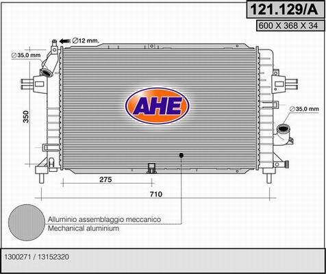 AHE 121.129/A - Radiatore, Raffreddamento motore autozon.pro