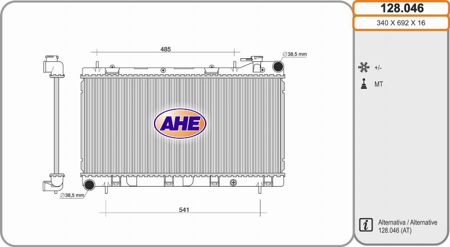 AHE 128.046 - Radiatore, Raffreddamento motore autozon.pro