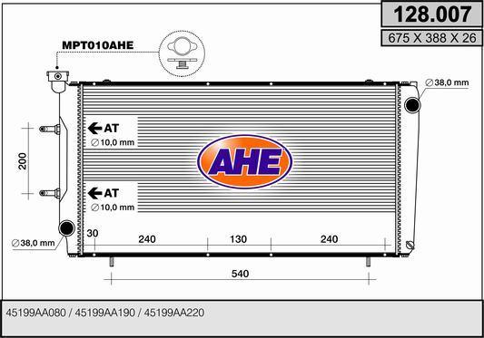 AHE 128.007 - Radiatore, Raffreddamento motore autozon.pro