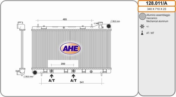 AHE 128.011/A - Radiatore, Raffreddamento motore autozon.pro