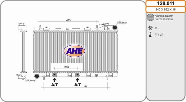 AHE 128.011 - Radiatore, Raffreddamento motore autozon.pro