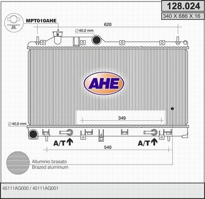 AHE 128.024 - Radiatore, Raffreddamento motore autozon.pro