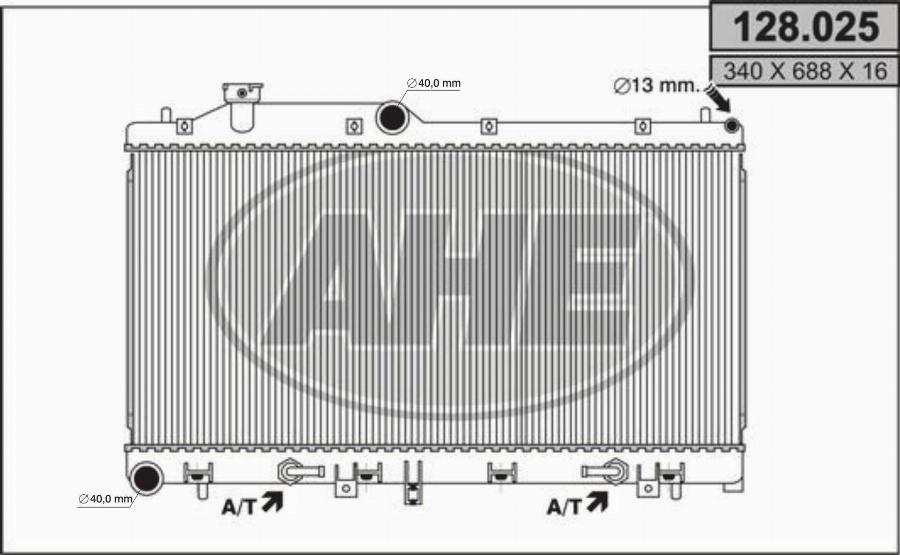 AHE 128.025 - Radiatore, Raffreddamento motore autozon.pro