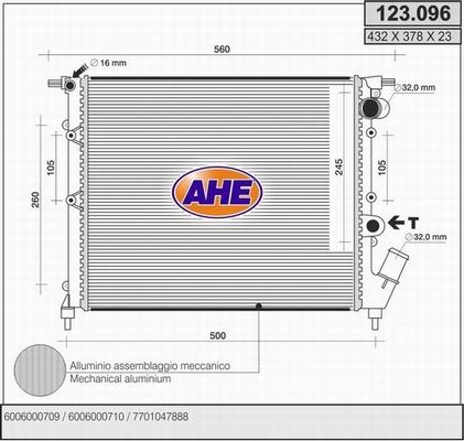 AHE 123.096 - Radiatore, Raffreddamento motore autozon.pro