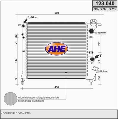 AHE 123.040 - Radiatore, Raffreddamento motore autozon.pro