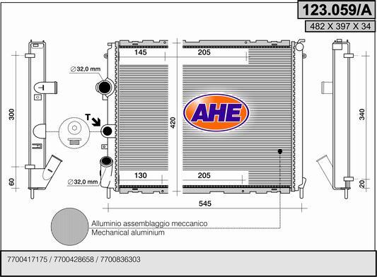 AHE 123.059/A - Radiatore, Raffreddamento motore autozon.pro