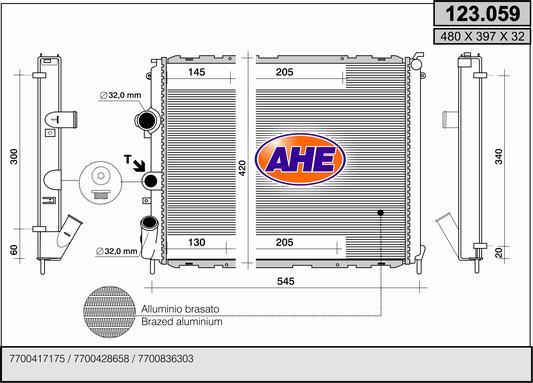 AHE 123.059 - Radiatore, Raffreddamento motore autozon.pro