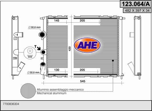 AHE 123.064/A - Radiatore, Raffreddamento motore autozon.pro