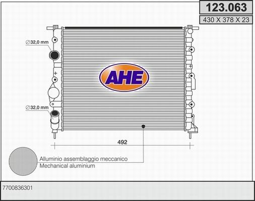 AHE 123.063 - Radiatore, Raffreddamento motore autozon.pro