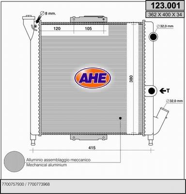 AHE 123.001 - Radiatore, Raffreddamento motore autozon.pro