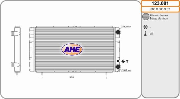 AHE 123.081 - Radiatore, Raffreddamento motore autozon.pro