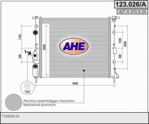 AHE 123.026/A - Radiatore, Raffreddamento motore autozon.pro