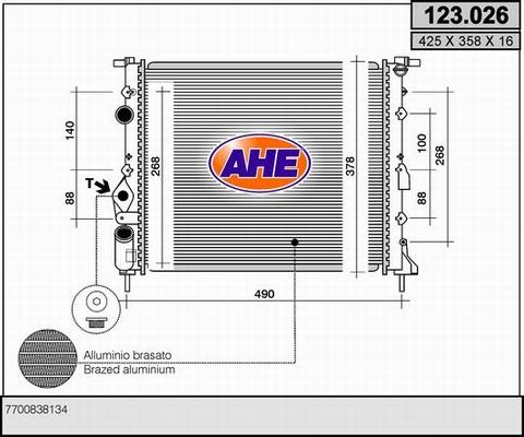 AHE 123.026 - Radiatore, Raffreddamento motore autozon.pro