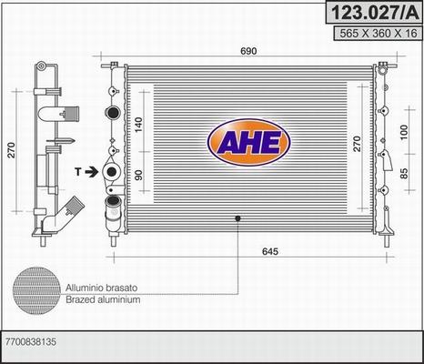 AHE 123.027/A - Radiatore, Raffreddamento motore autozon.pro