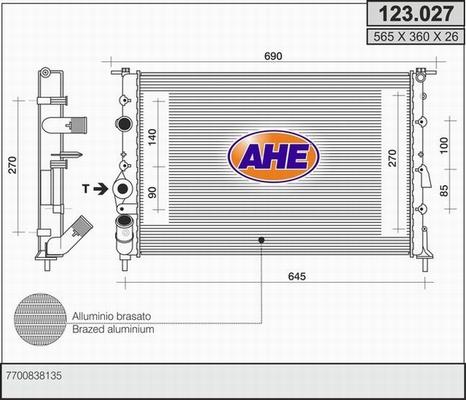 AHE 123.027 - Radiatore, Raffreddamento motore autozon.pro