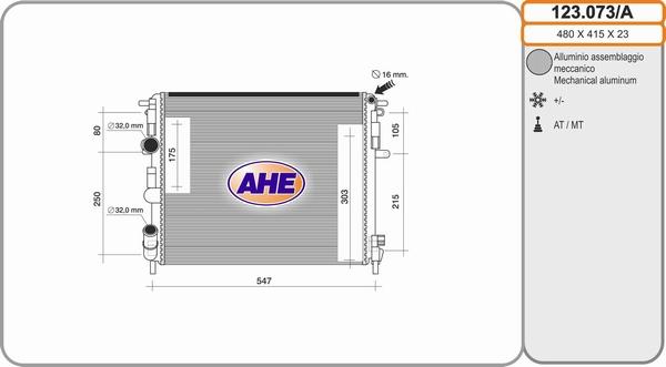 AHE 123.073/A - Radiatore, Raffreddamento motore autozon.pro