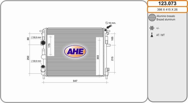 AHE 123.073 - Radiatore, Raffreddamento motore autozon.pro