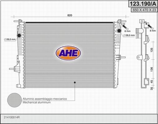 AHE 123.190/A - Radiatore, Raffreddamento motore autozon.pro