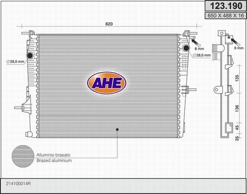 AHE 123.190 - Radiatore, Raffreddamento motore autozon.pro