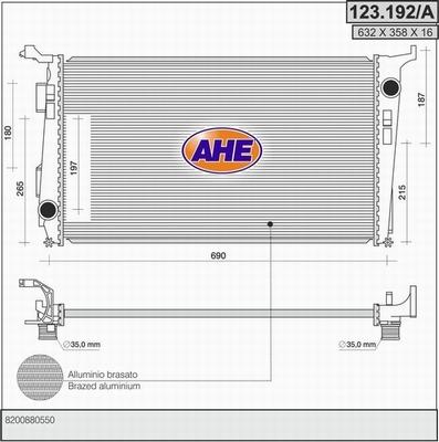 AHE 123.192/A - Radiatore, Raffreddamento motore autozon.pro