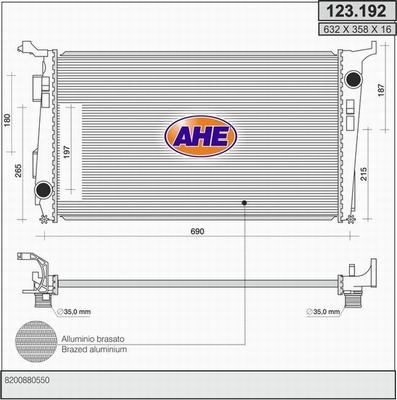 AHE 123.192 - Radiatore, Raffreddamento motore autozon.pro