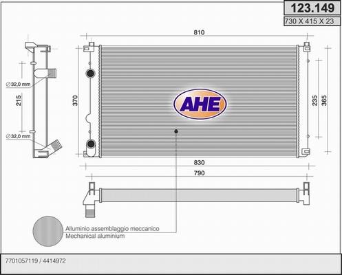 AHE 123.149 - Radiatore, Raffreddamento motore autozon.pro