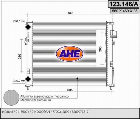 AHE 123.146/A - Radiatore, Raffreddamento motore autozon.pro