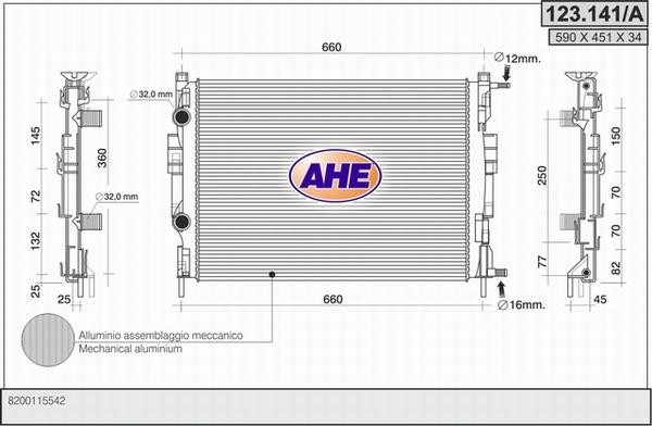 AHE 123.141/A - Radiatore, Raffreddamento motore autozon.pro