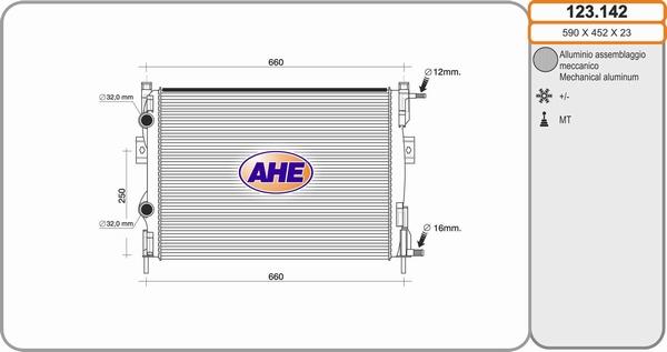 AHE 123.142 - Radiatore, Raffreddamento motore autozon.pro