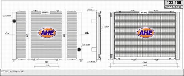 AHE 123.159 - Radiatore, Raffreddamento motore autozon.pro