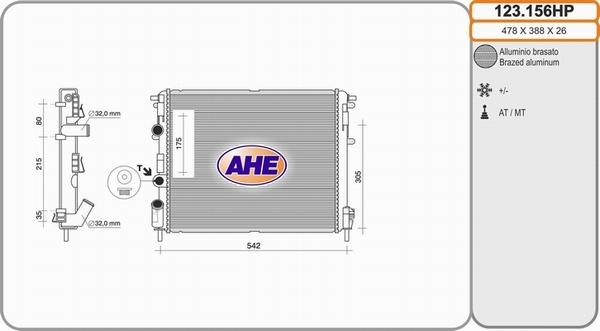 AHE 123.156HP - Radiatore, Raffreddamento motore autozon.pro