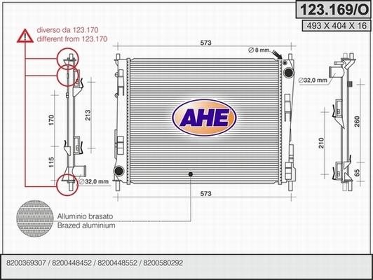 AHE 123.169/O - Radiatore, Raffreddamento motore autozon.pro