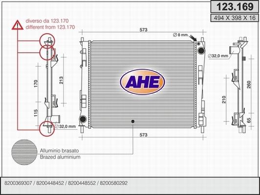 AHE 123.169 - Radiatore, Raffreddamento motore autozon.pro