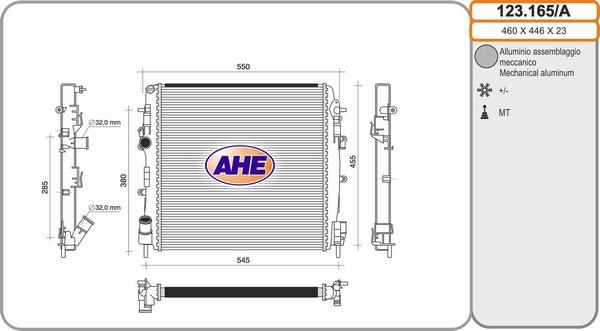 AHE 123.165/A - Radiatore, Raffreddamento motore autozon.pro