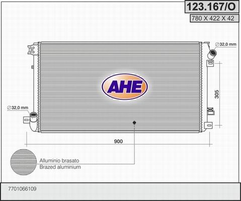 AHE 123.167/O - Radiatore, Raffreddamento motore autozon.pro