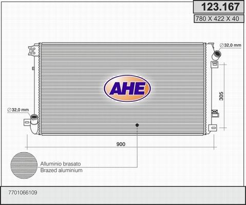 AHE 123.167 - Radiatore, Raffreddamento motore autozon.pro