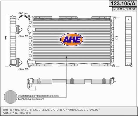 AHE 123.105/A - Radiatore, Raffreddamento motore autozon.pro