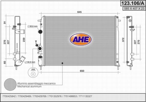 AHE 123.106/A - Radiatore, Raffreddamento motore autozon.pro