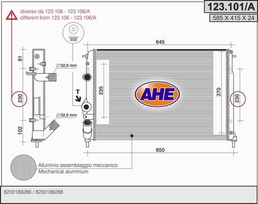 AHE 123.101/A - Radiatore, Raffreddamento motore autozon.pro