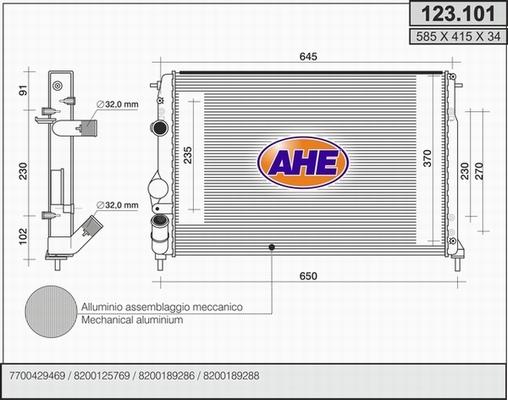 AHE 123.101 - Radiatore, Raffreddamento motore autozon.pro