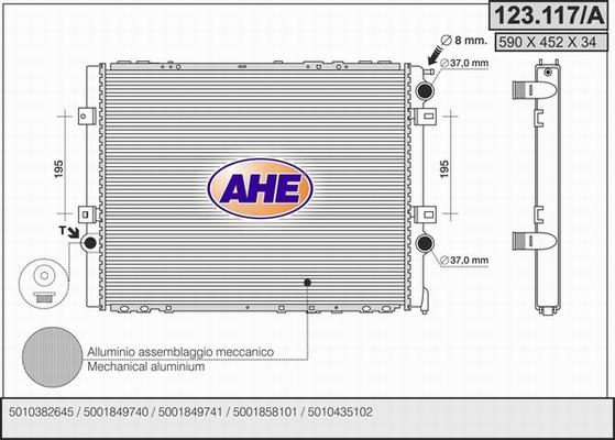 AHE 123.117/A - Radiatore, Raffreddamento motore autozon.pro