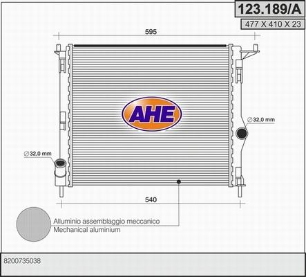 AHE 123.189/A - Radiatore, Raffreddamento motore autozon.pro